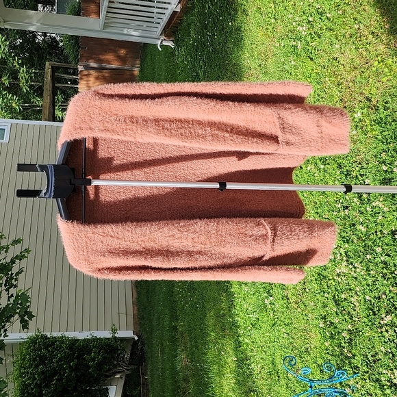 DO+BE Cardigan Sweater Small Brown Womens  Eyelash Soft Open Front Pockets - Picture 1 of 5